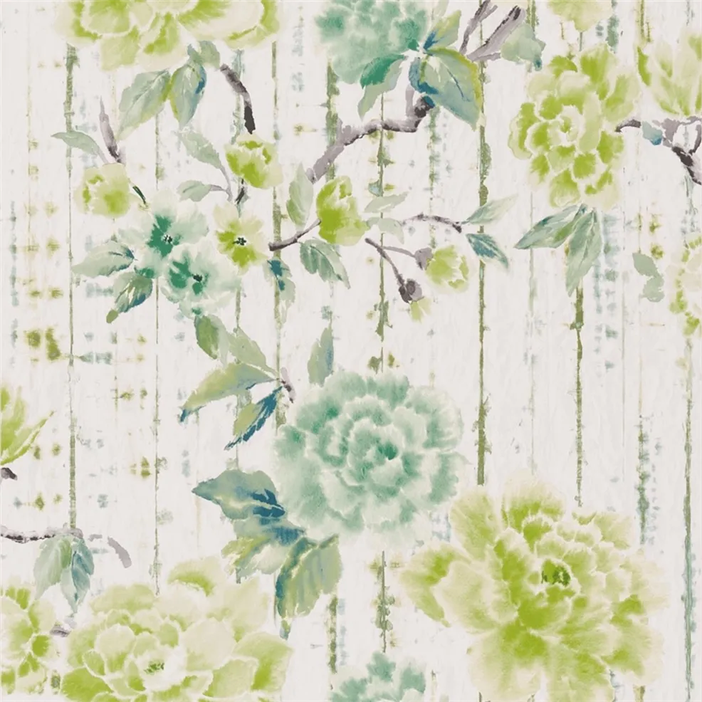 Kyoto Flower Emerald Wallpaper