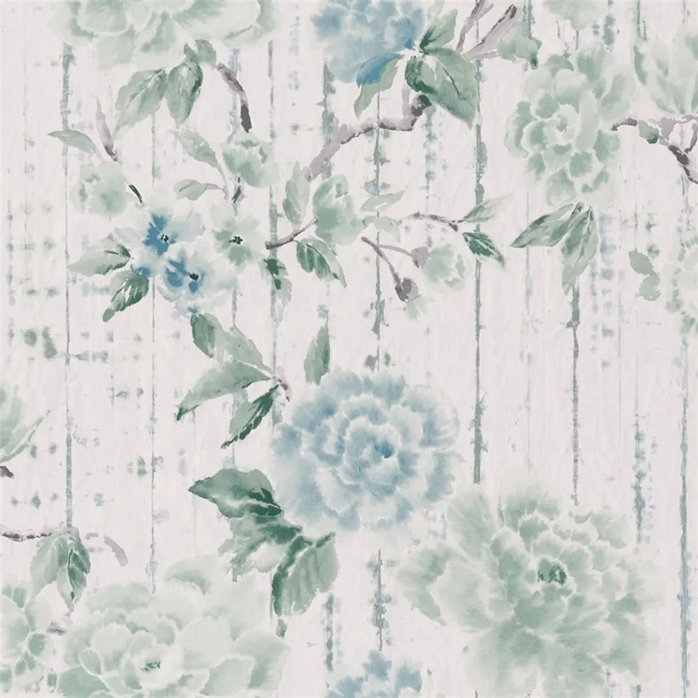Kyoto Flower Eau De Nil Wallpaper