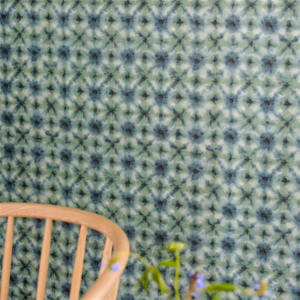 Shibori Duck Egg Room Wallpaper