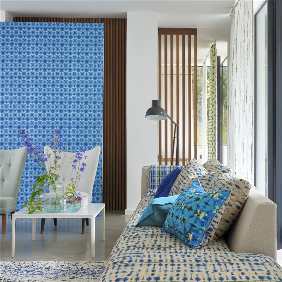 Shibori Cobalt Room Wallpaper