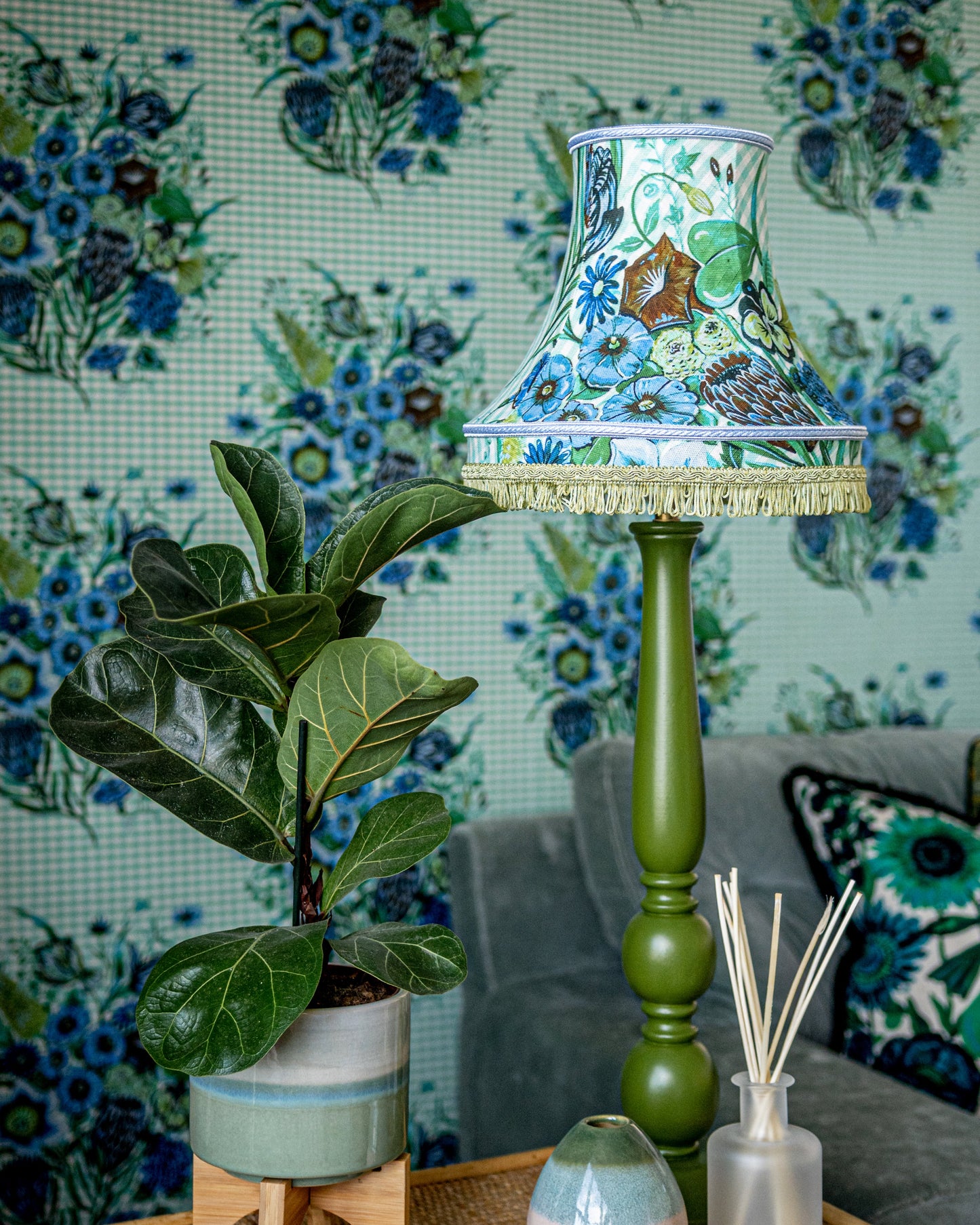 Posy Wallpaper - Teal - Wear The Walls