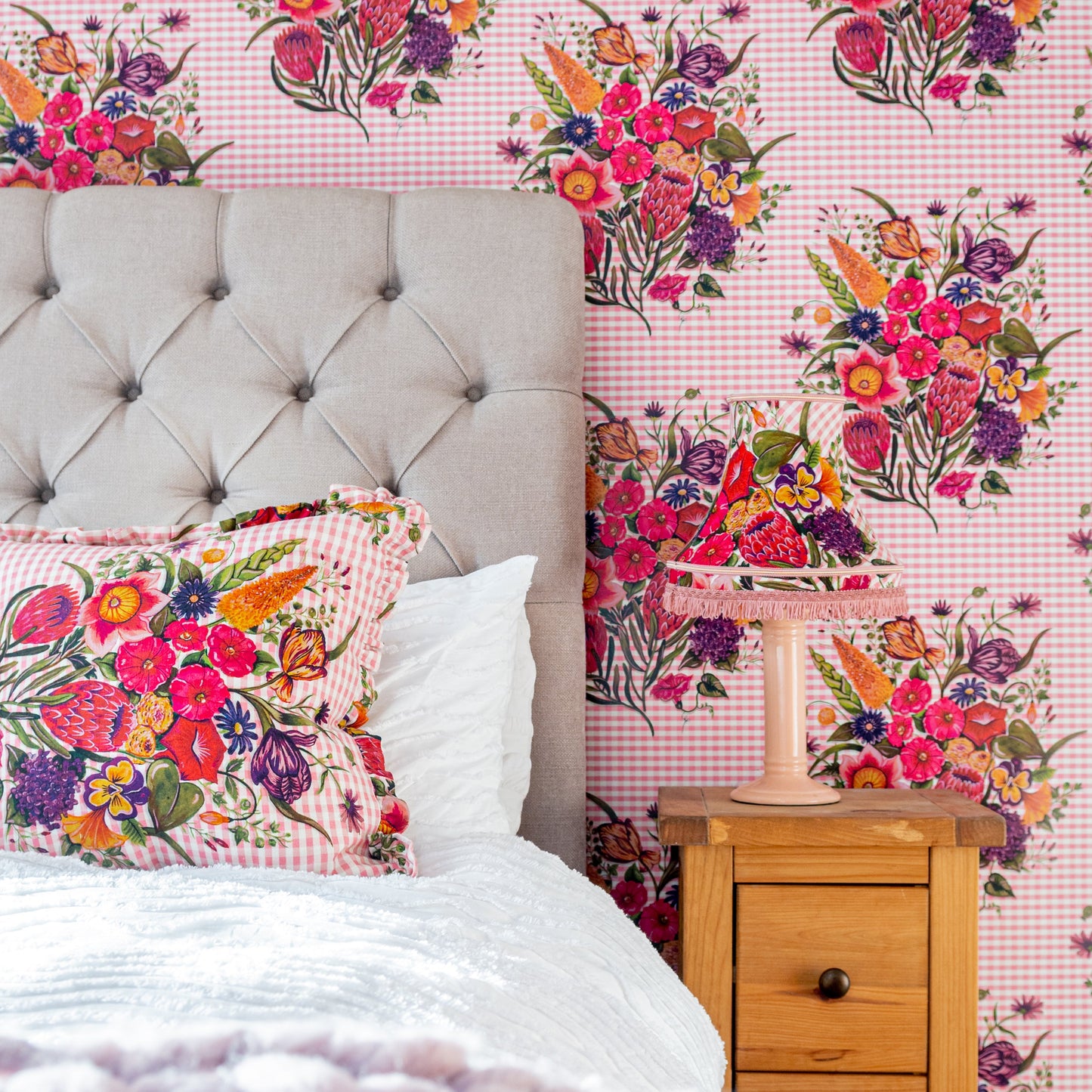 Posy Wallpaper - Pink - Wear The Walls