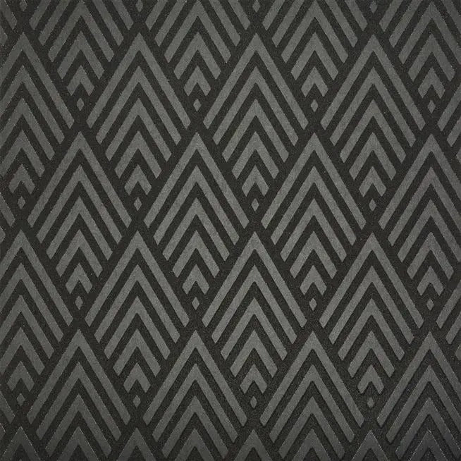 Jazz Age Geometric Charcoal Wallpaper