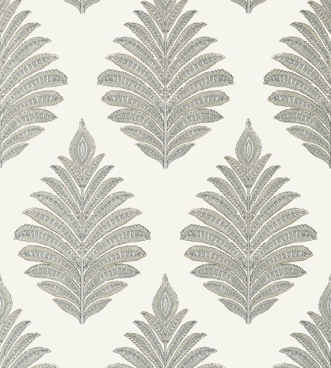 Palampore Leaf Wallpaper - Grey - AT78724 - Anna French