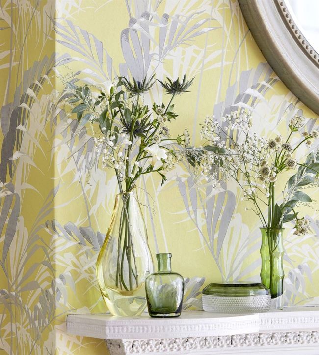 Palm House Wallpaper - Chartreuse/Grey - DGLW216642 - Sanderson