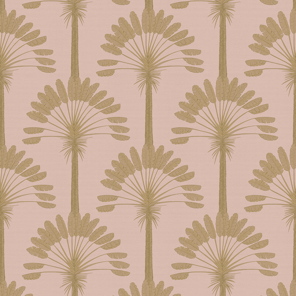 Palmette Wallpaper - Dusty Pink & Gold - Lucie Annabel