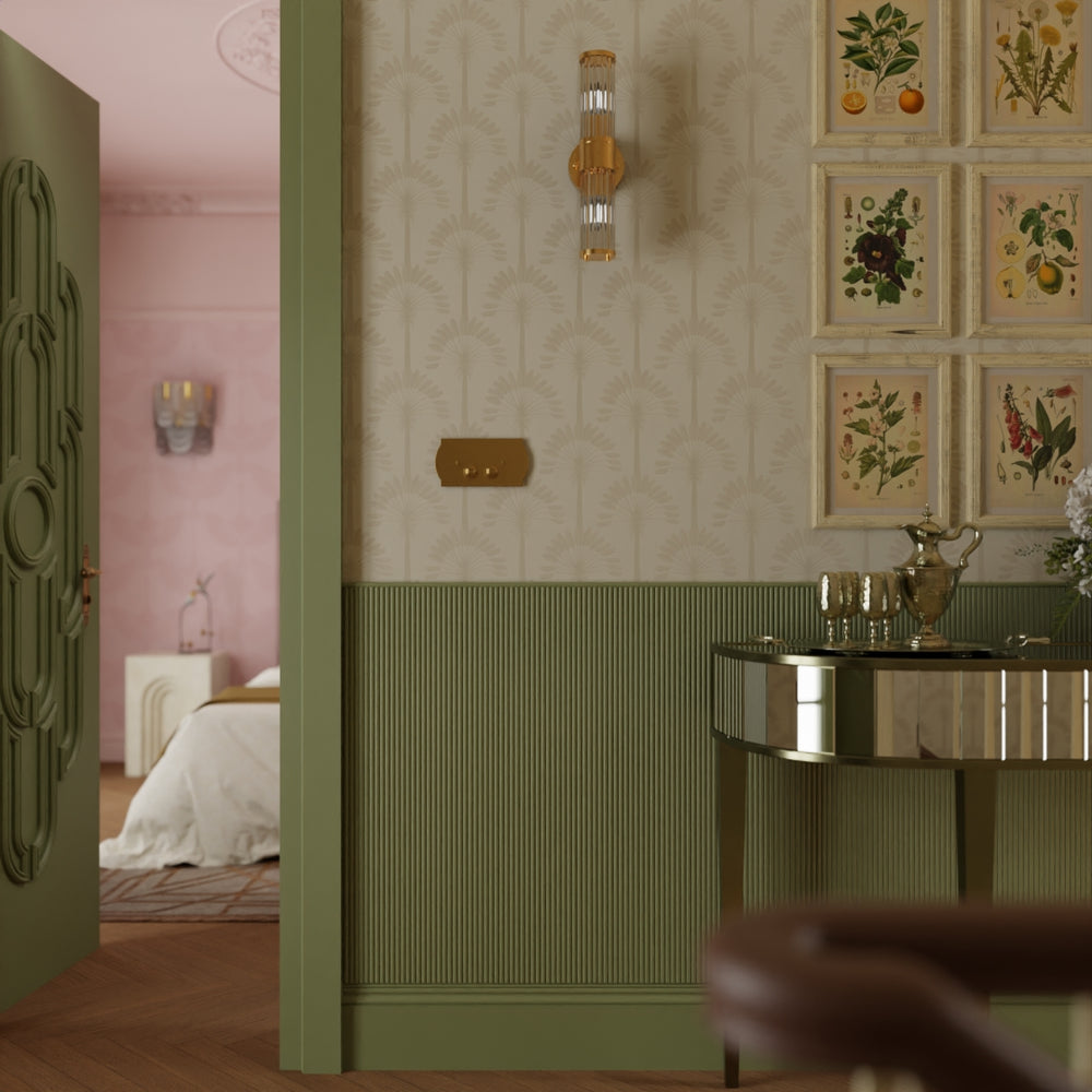 Palmette Wallpaper - Vintage Cream - Lucie Annabel
