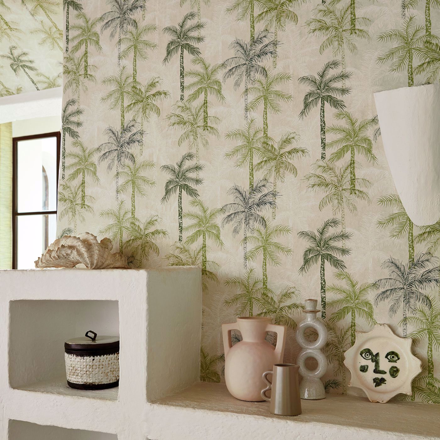 Palmyra Wallpaper - Palm - Clarke & Clarke
