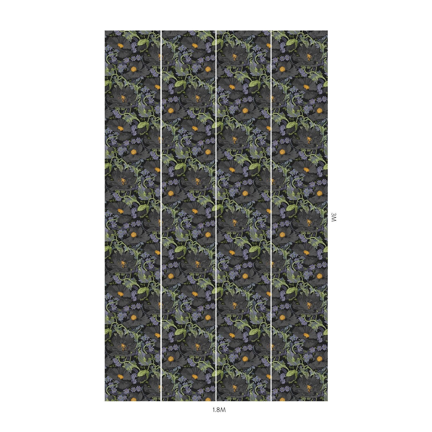 Papavera Wallpaper - Noir - House of Hackney