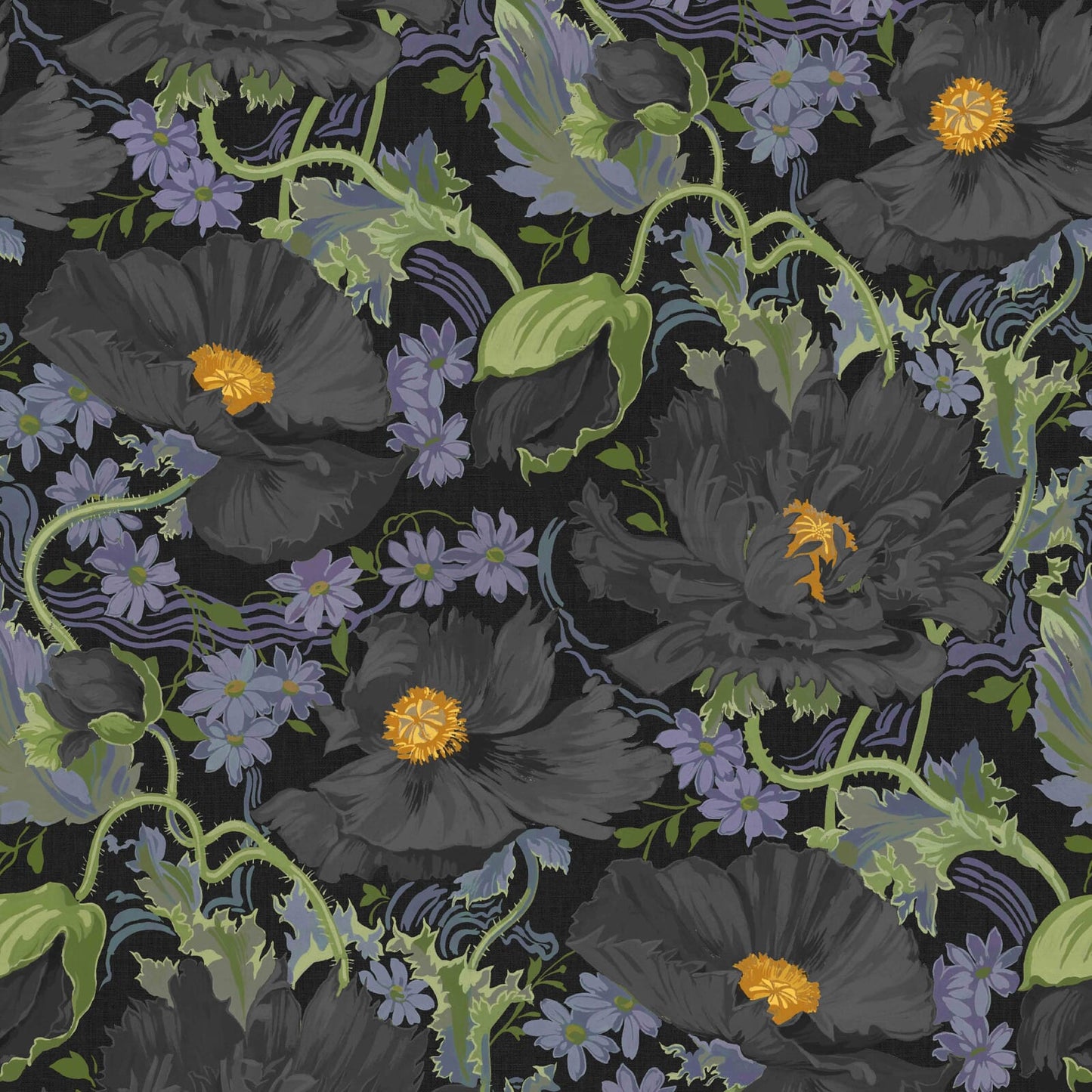 Papavera Wallpaper - Noir - House of Hackney