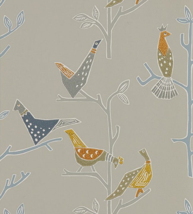 Passaro Wallpaper - Cinnamon / Slate - NJAP111925 - Scion