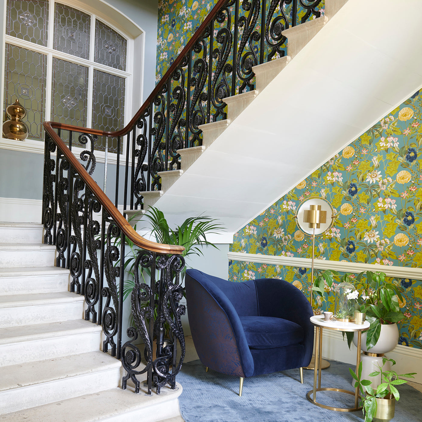 Passiflora Wallpaper - Chambray - Clarke & Clarke