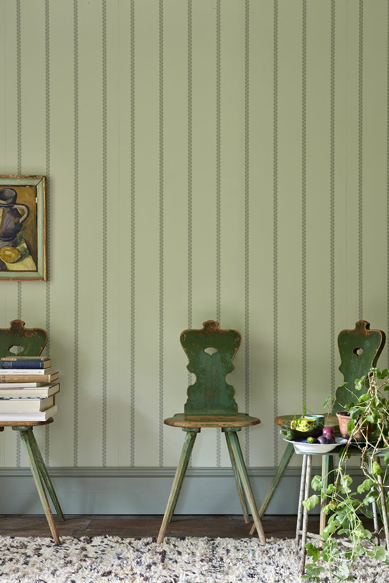 Petal Stripe Wallpaper - Blue Gray - 2422 - Farrow & Ball