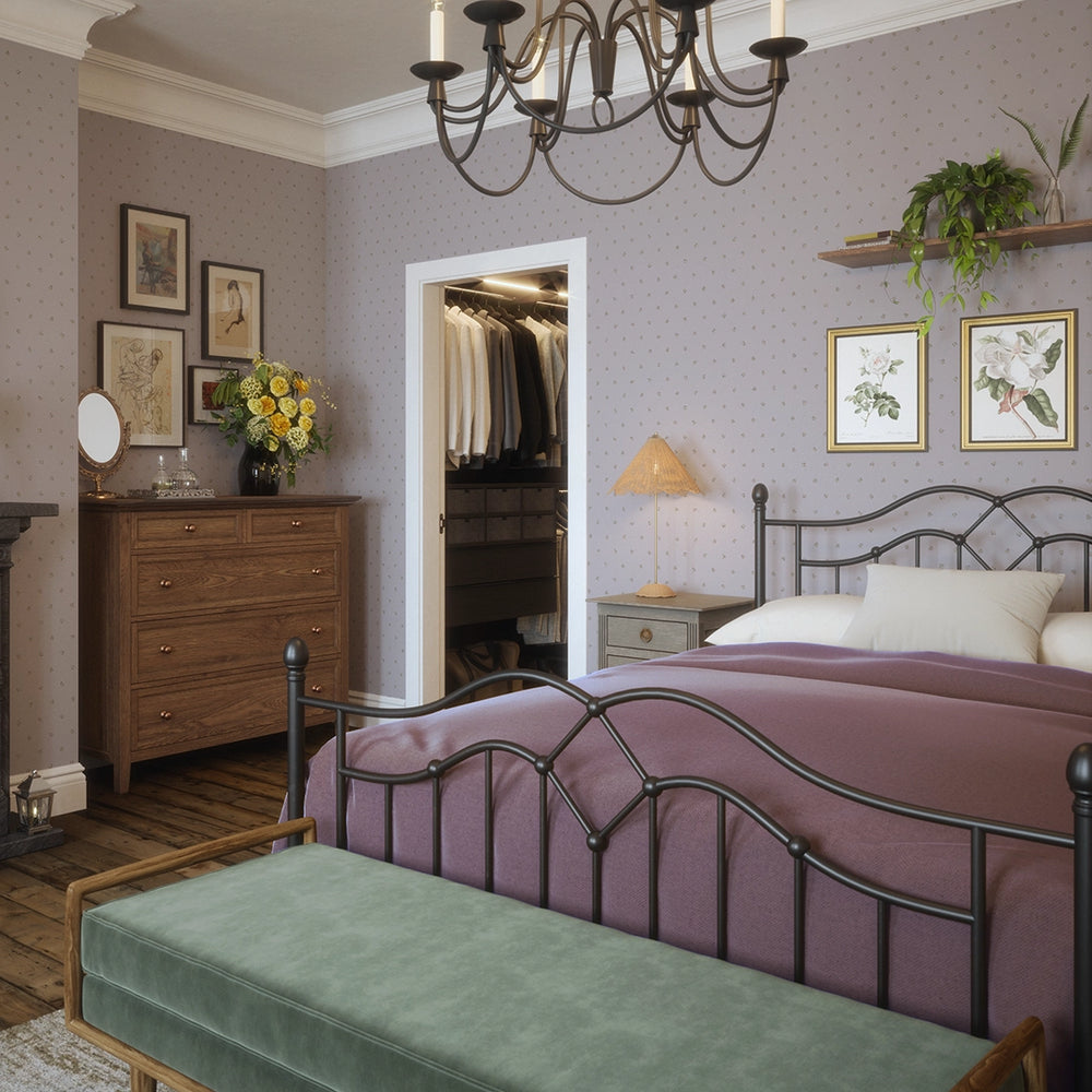 Petite Peonies Wallpaper - English Lavender - Lucie Annabel