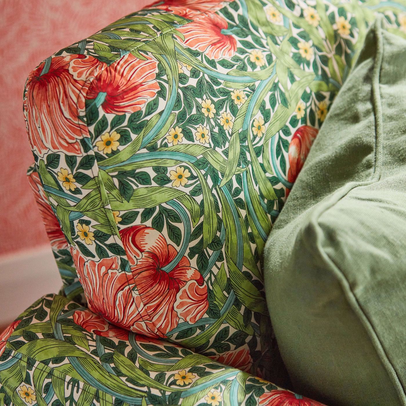 Pimpernel Fabric - Shamrock/Watermelon - 227213 - Morris & Co