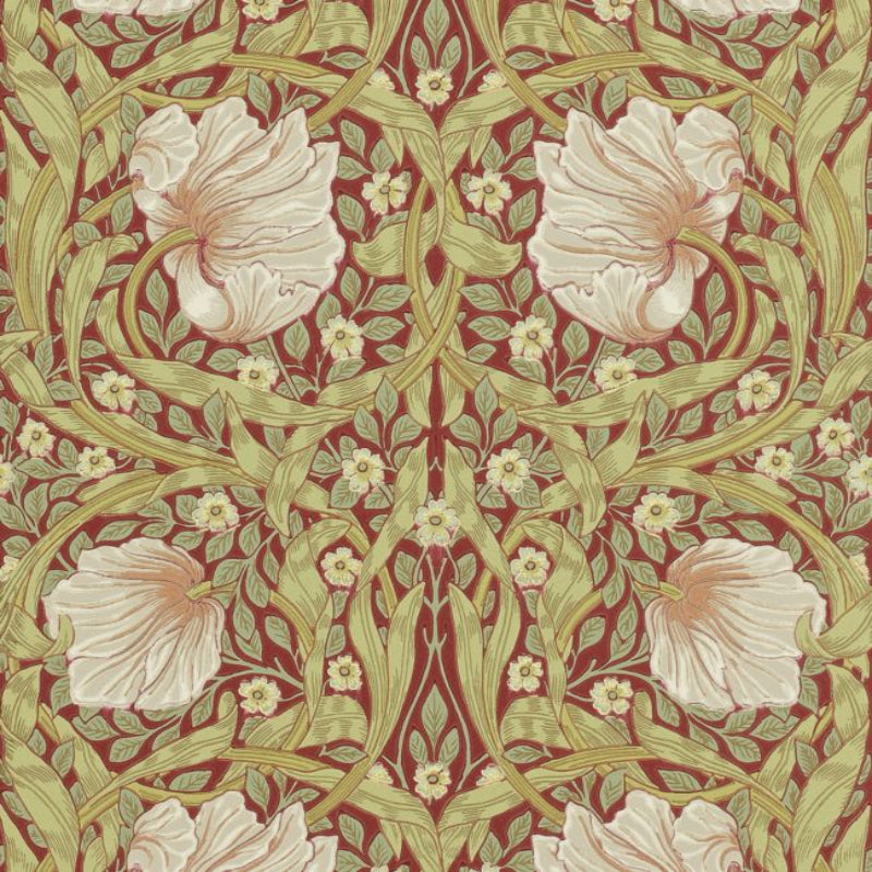 Pimpernel Wallpaper - Brick/Olive - 210386 - Morris & Co