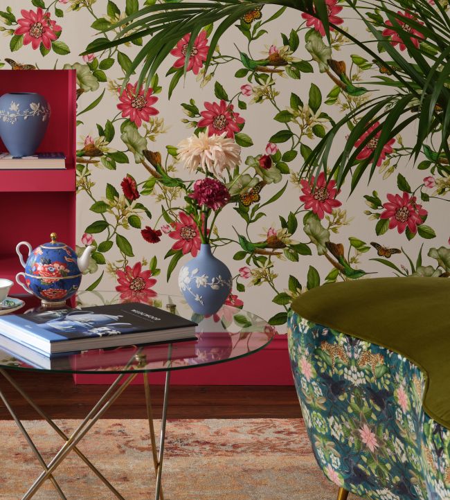 Pink Lotus Wallpaper - Blush - Clarke & Clarke