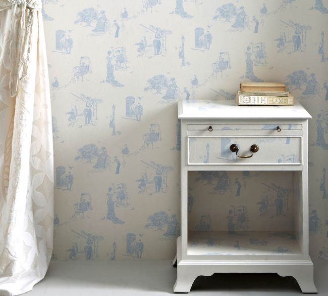 Promenade Wallpaper - Wedgewood Blue - BG0200-201 - Barneby Gates