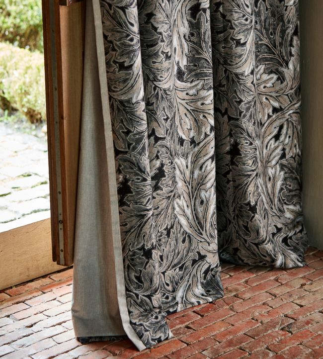 Pure Acanthus Weave Fabric - Black Ink - 236625 - Morris & Co