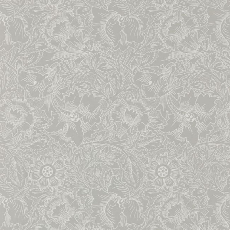 Pure Poppy Wallpaper - Dove/Chalk - 216032 - Morris & Co