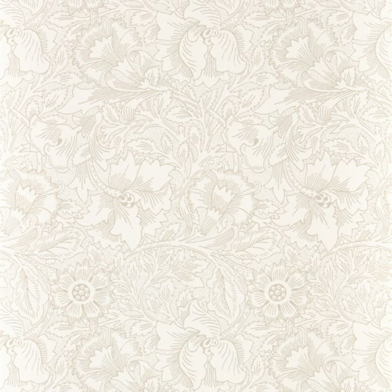 Pure Poppy Wallpaper - Ecru/Stone - 216034 - Morris & Co
