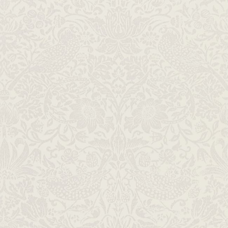 Pure Strawberry Thief Wallpaper - Oyster/Chalk - 216021 - Morris & Co