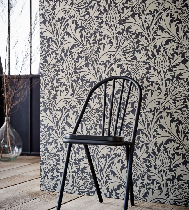 Pure Thistle Wallpaper - Black Ink - 216549 - Morris & Co
