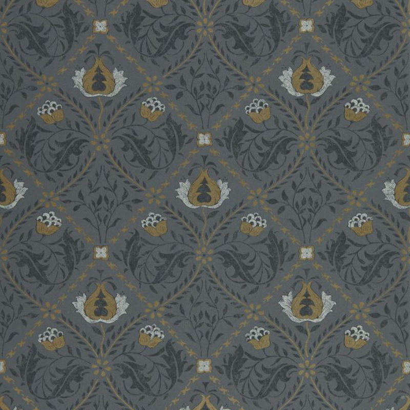 Pure Trellis Wallpaper - Black Ink - 216527 - Morris & Co