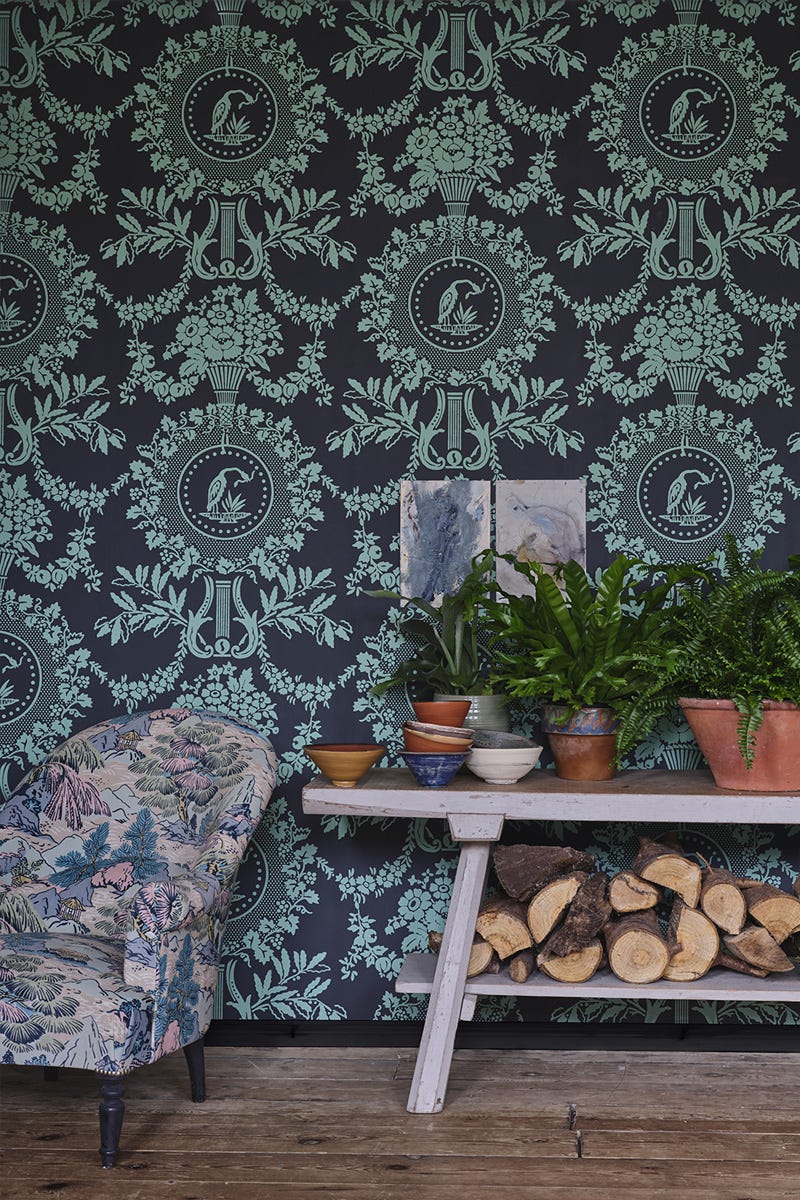 Purnon Wallpaper - Arsenic - 6205 - Farrow & Ball