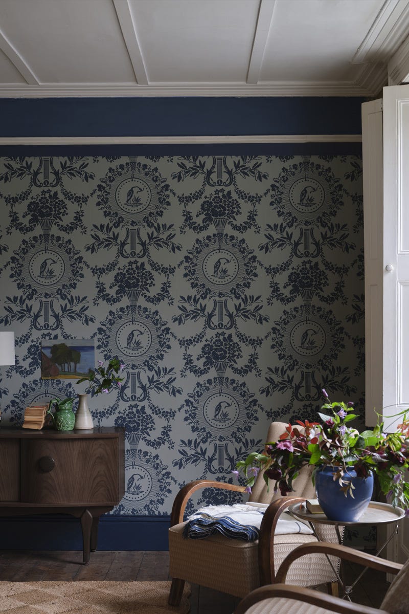 Purnon Wallpaper - Hague Blue - 6204 - Farrow & Ball