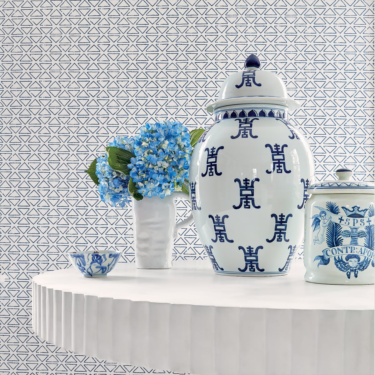 Pyramid Wallpaper - Smoke - AT9695 - Anna French