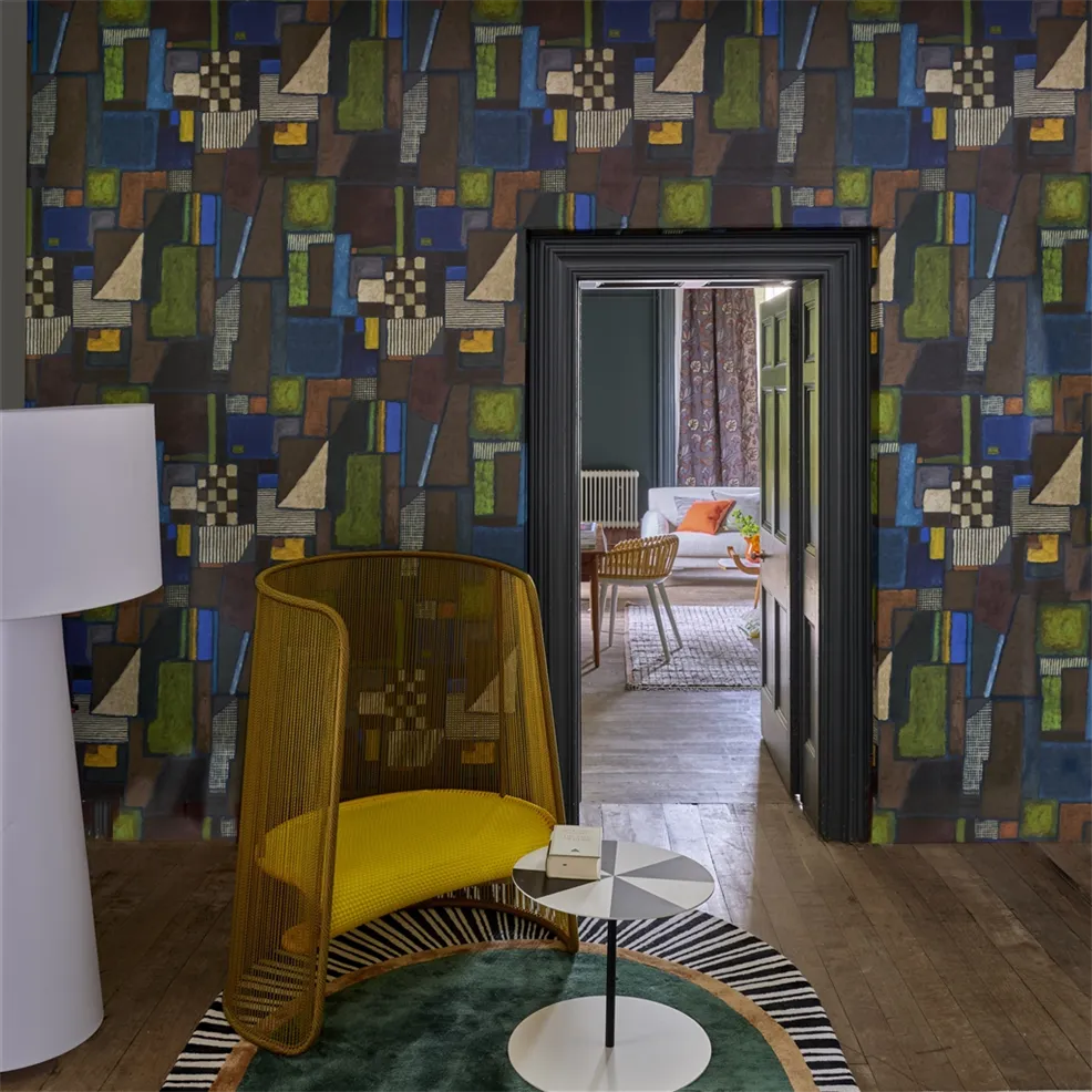 Raku Patchwork Wallpaper - Chocolate - PDG1203/02 - Designers Guild