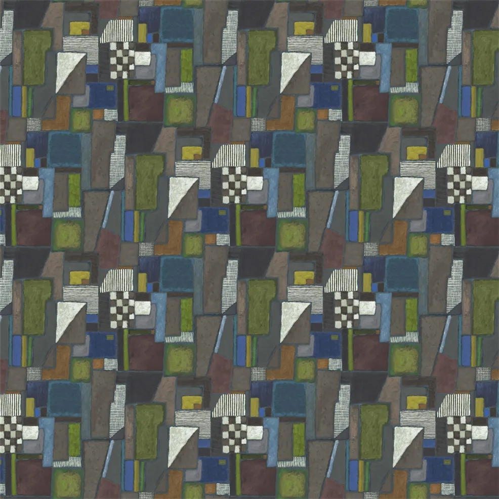 Raku Patchwork Wallpaper - Chocolate - PDG1203/02 - Designers Guild
