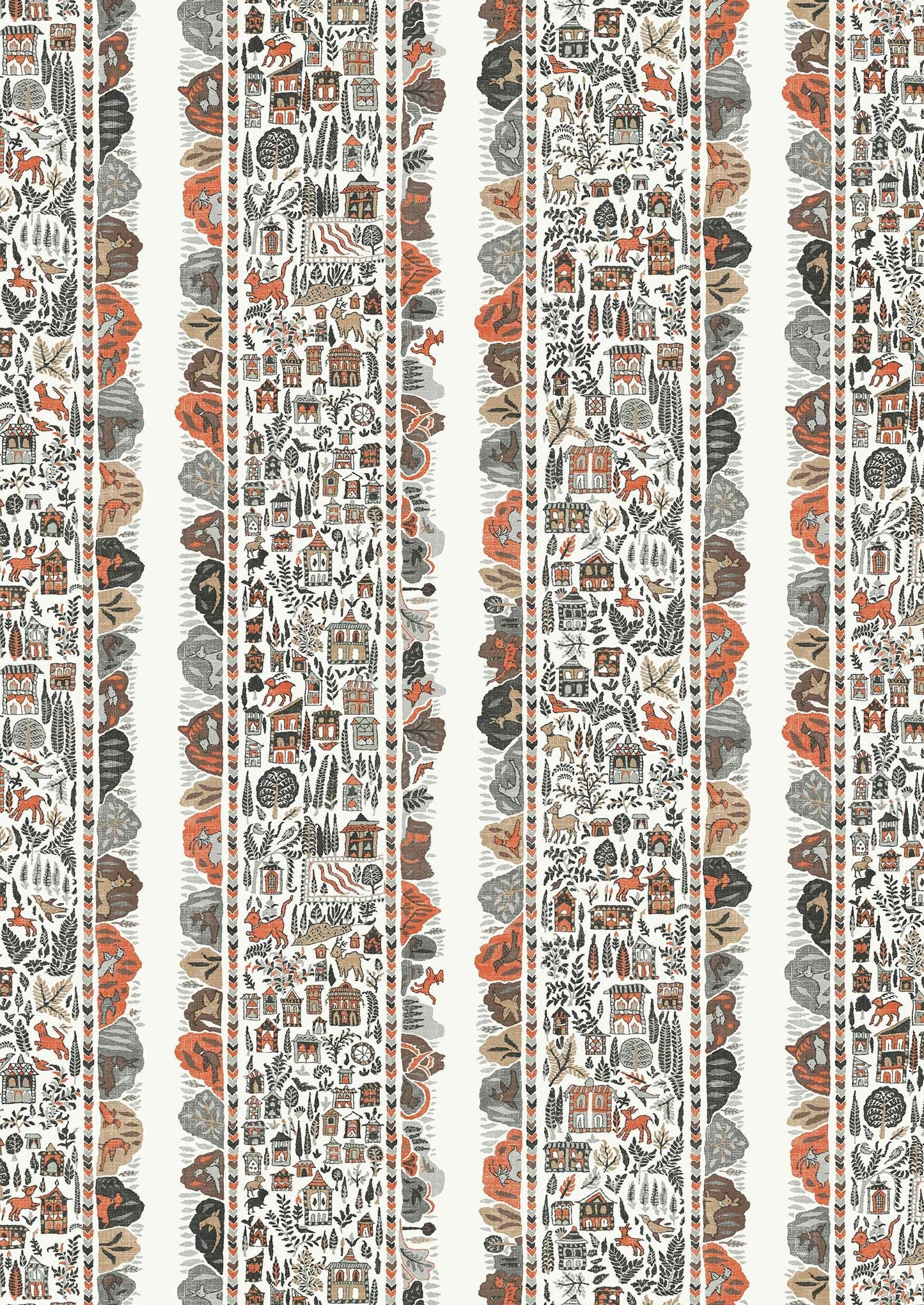 Ravi Ribbon Wallpaper - Satsuma Soot - Lewis & Wood