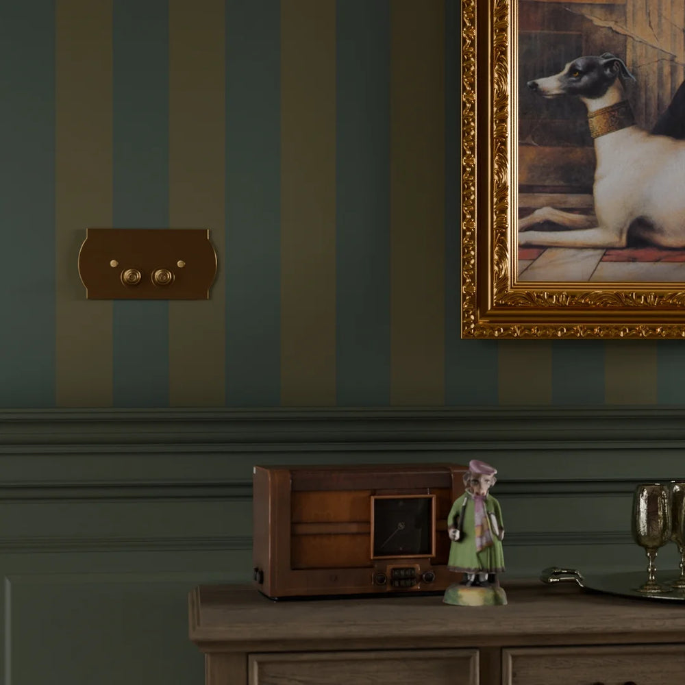 Regent Stripe Wallpaper - Gentleman Green & Pine Green - Lucie Annabel