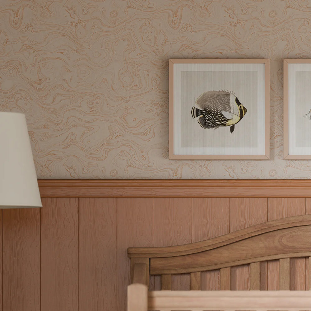 Rockpool Marble Wallpaper - Lady Coral - Lucie Annabel