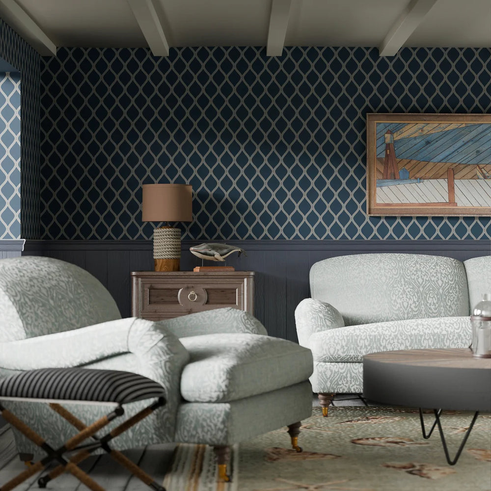 Royal Dockyard Wallpaper - Classic Navy - Lucie Annabel