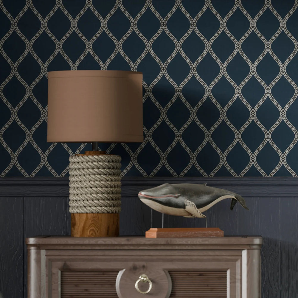 Royal Dockyard Wallpaper - Classic Navy - Lucie Annabel