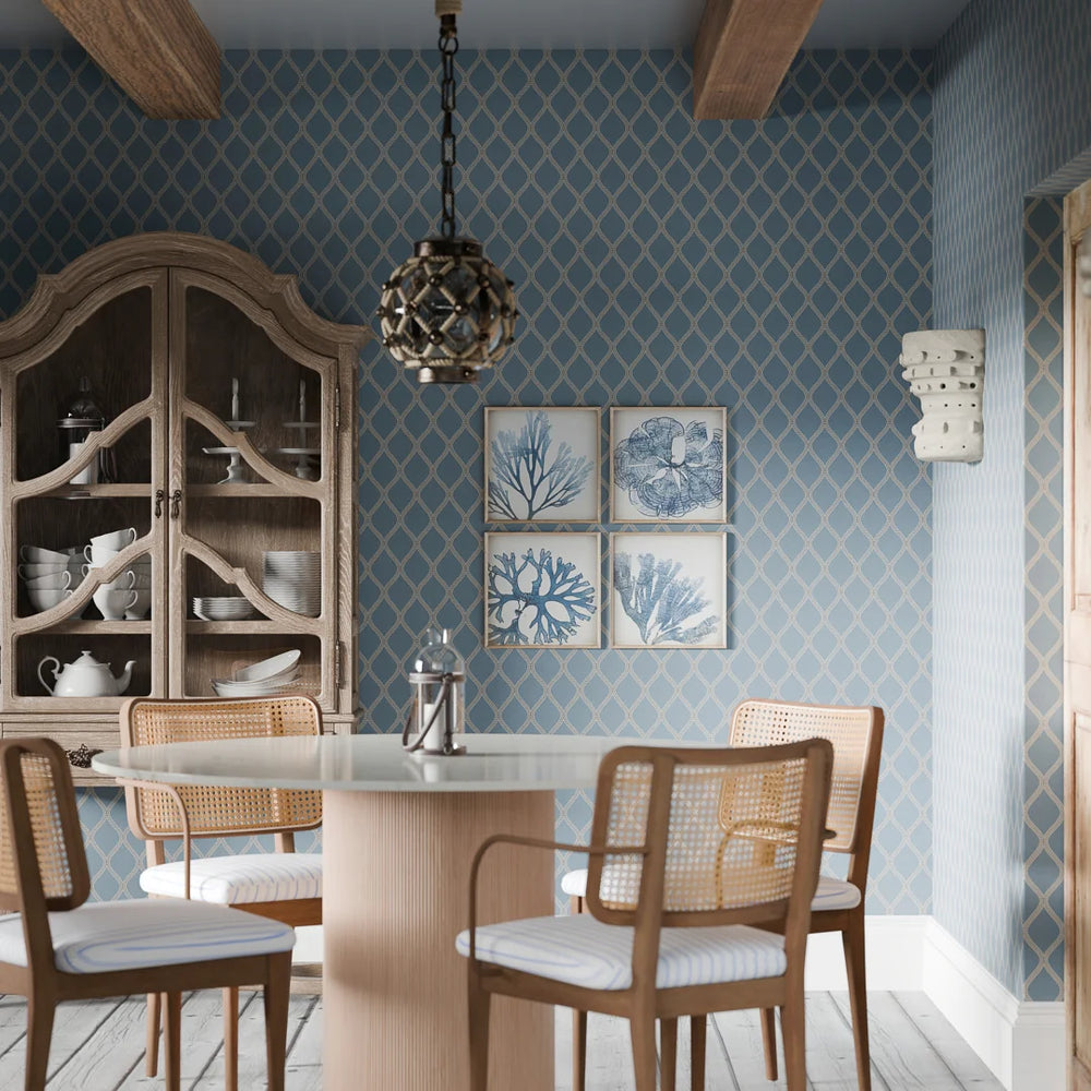 Royal Dockyard Wallpaper - Cornflower Blue - Lucie Annabel