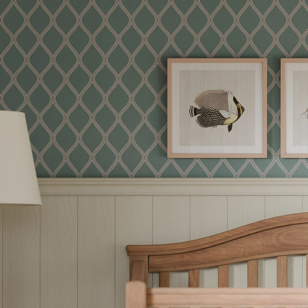 Royal Dockyard Wallpaper - Teal - Lucie Annabel