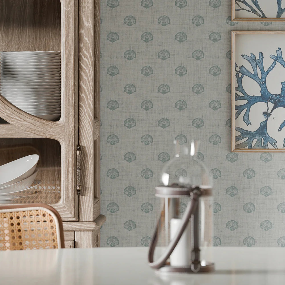 Runswick Bay Wallpaper - Teal - Lucie Annabel
