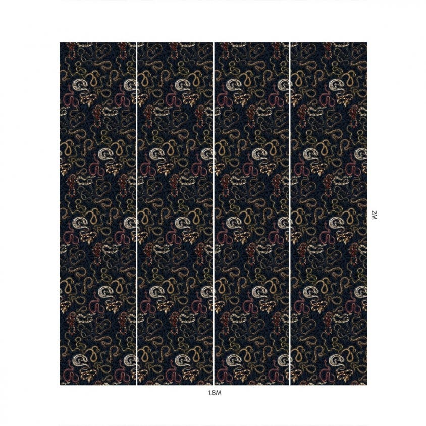 SNAKES AND ADDERS Wallpaper - Black - House of Hackney