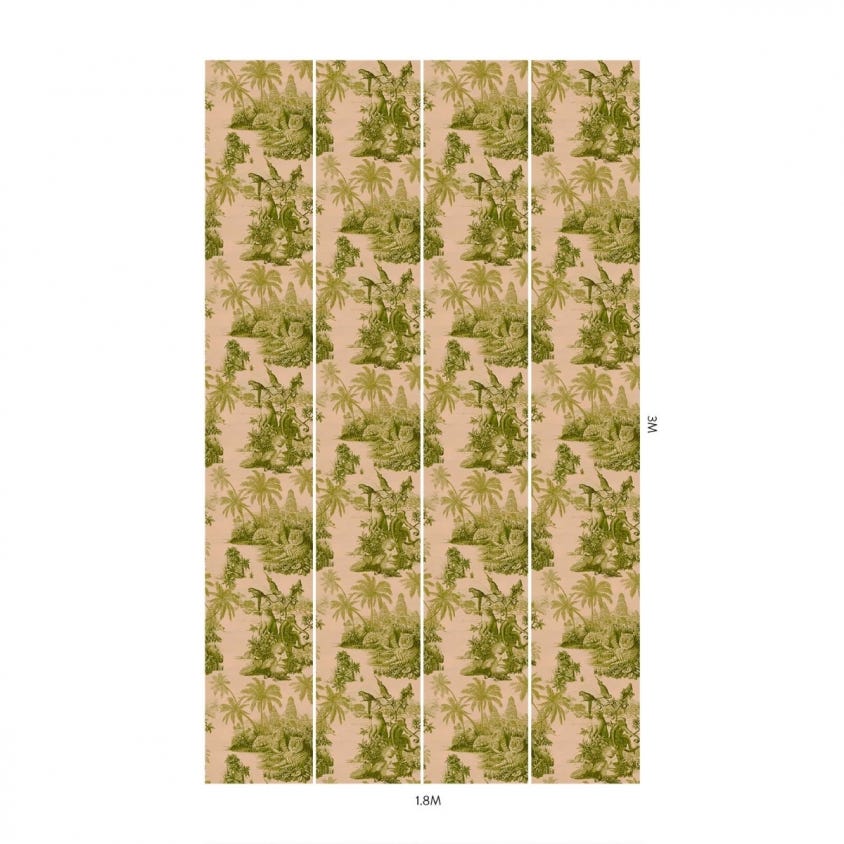 SUMATRA Wallpaper - Blush & Pear-Green - House of Hackney