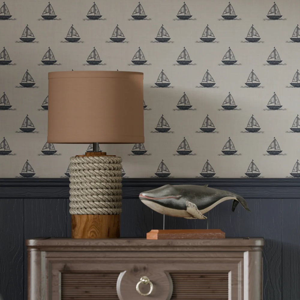 Sail Away Wallpaper - Classic Navy - Lucie Annabel