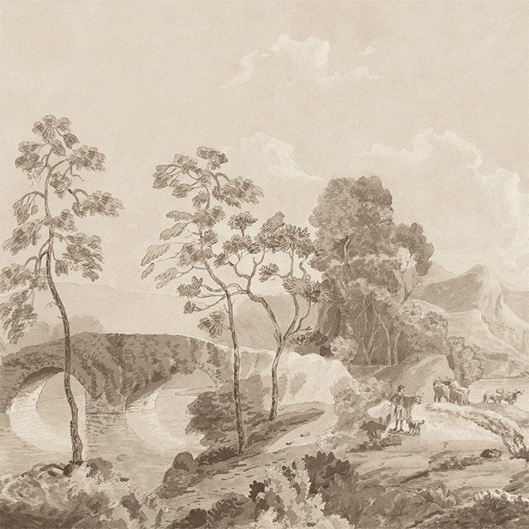 Savery Mural Wallpaper - Sepia - ATM24572 - Anna French