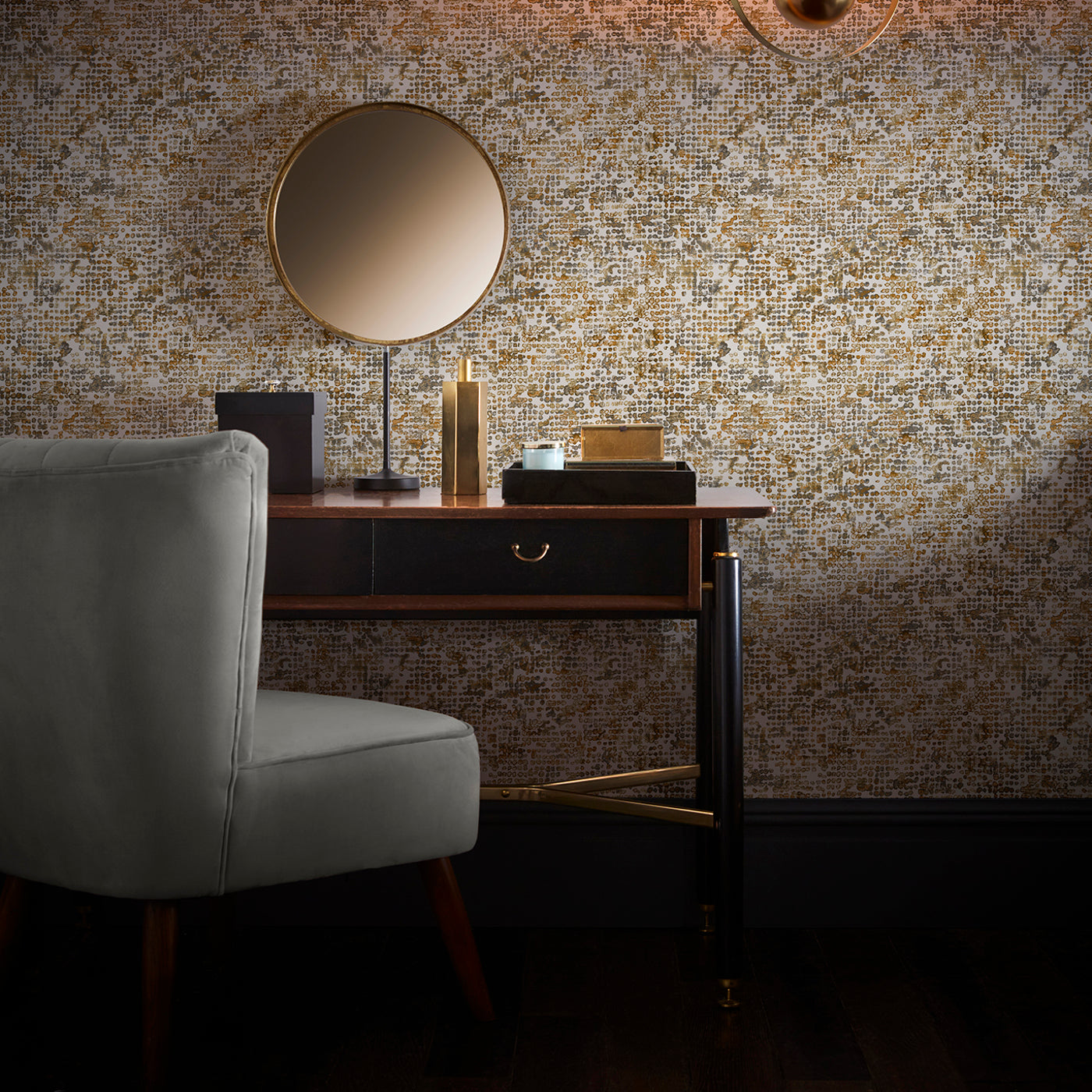 Scintilla Wallpaper - Ochre - Clarke & Clarke