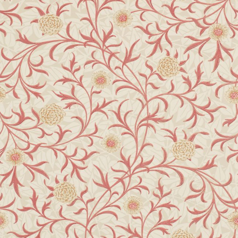 Scroll Wallpaper - Light Brick/Buff - 210364 - Morris & Co