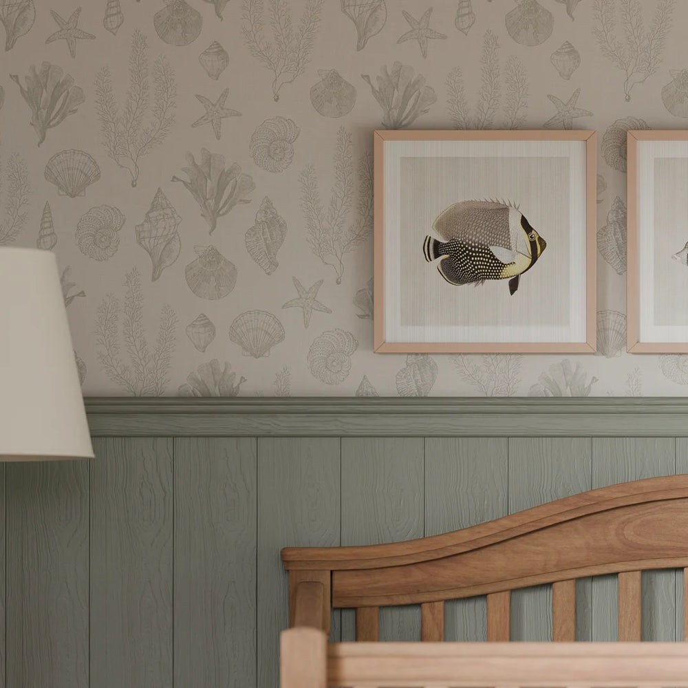 Seaside Stroll Wallpaper - Rustic Green - Lucie Annabel