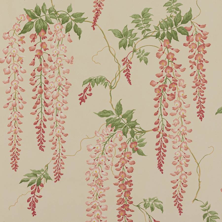 Seraphina Wallpaper - Old Pink/Leaf - Colefax & Fowler