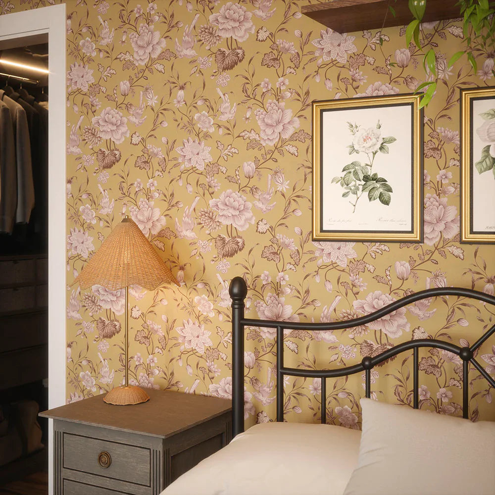 Serenity Wallpaper - Antique Gold & Fig - Lucie Annabel